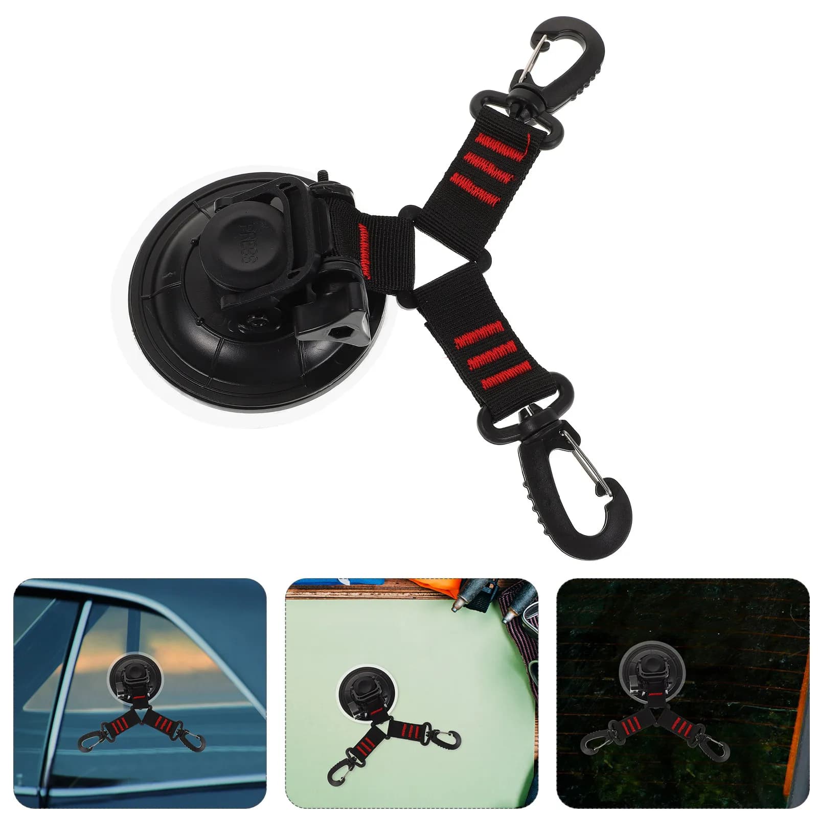Dual Head Suction Cup Hook Strong Vacuum Seal Anchor for Outdoor Camping Car Awning Tent Home Leash Tie Down Use