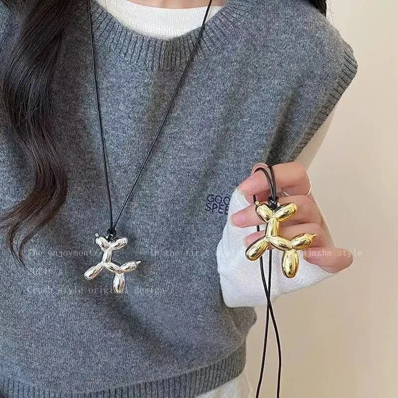 Collana coreana in corda di pelle elegante e versatile