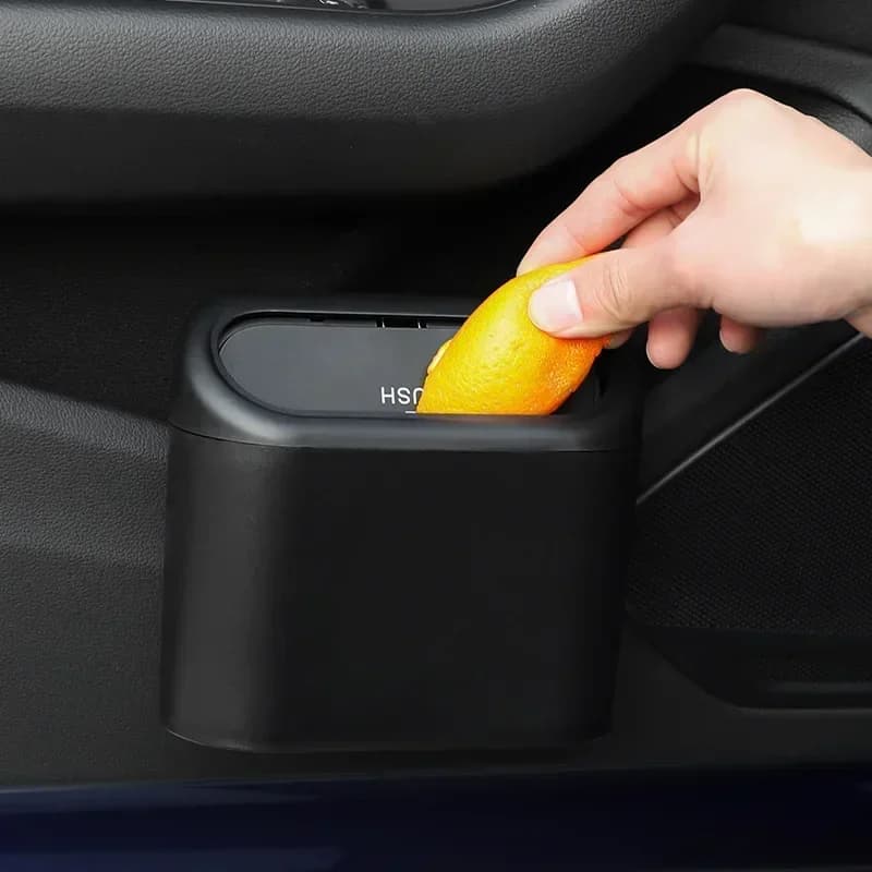 Mini pattumiera per auto a prova di perdite con coperchio e 1 sacchetto della spazzatura, accessorio perfetto per auto