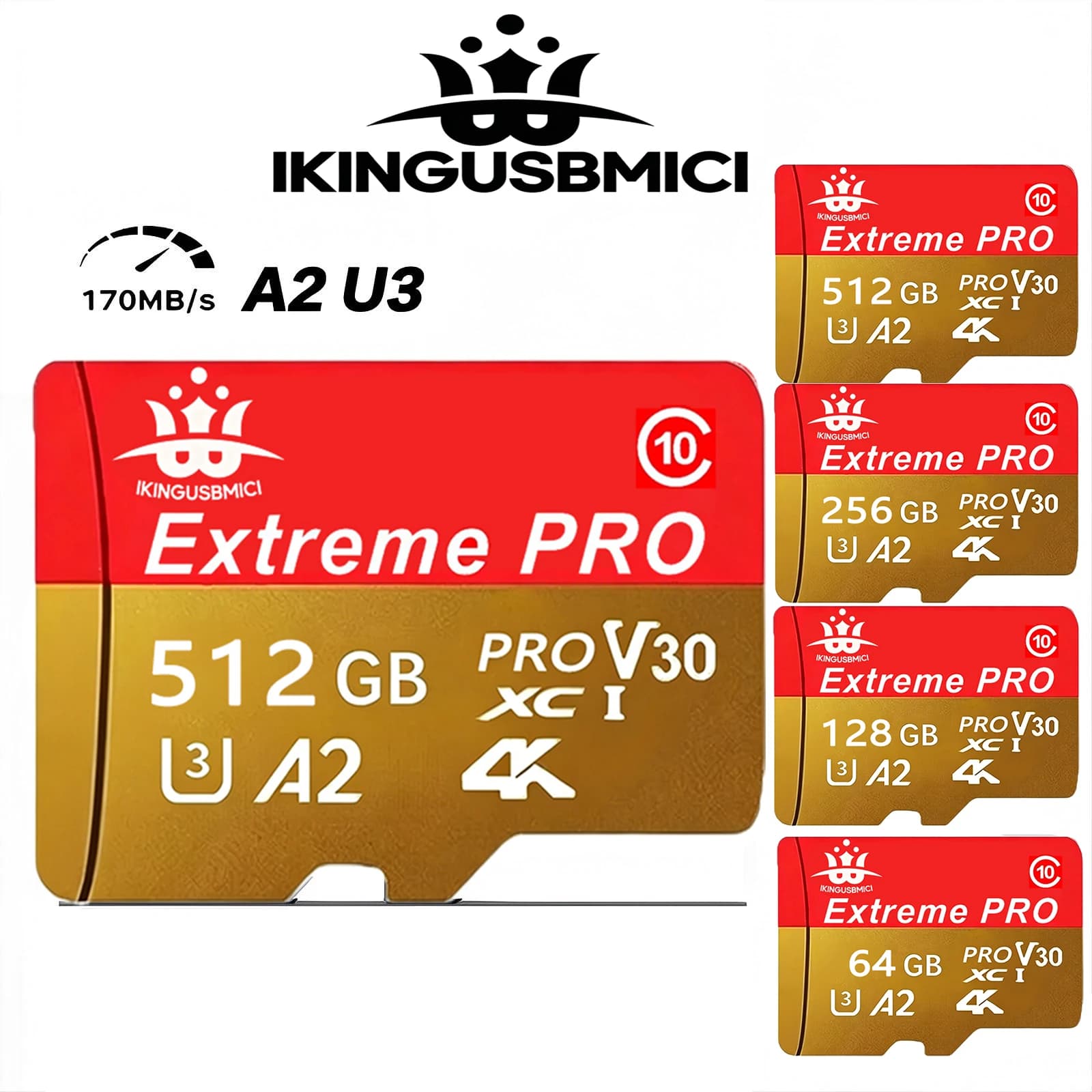 High Speed Memory Card 256GB Micro TF SD Card 128GB SD Cards 32GB TF Cards Shockproof A1 Class 10 for GPS/Drone/E-Reader