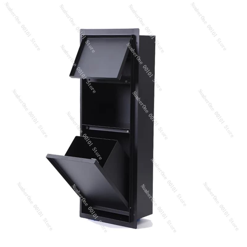 SUS304 Stainless Steel Recessed Toilet Paper Holder Trash Bin Wall Niche Combo Multifunctional Tissue Storage Luxury Organizer