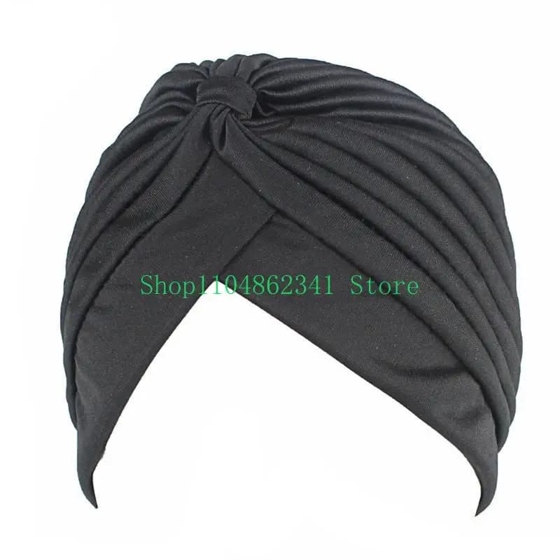 652F Donne Foulard Cap Musulmano Hijab Turbante Copertura Dei Capelli Sciarpa Twist Pieghettato per Avvolgere Testa Colore