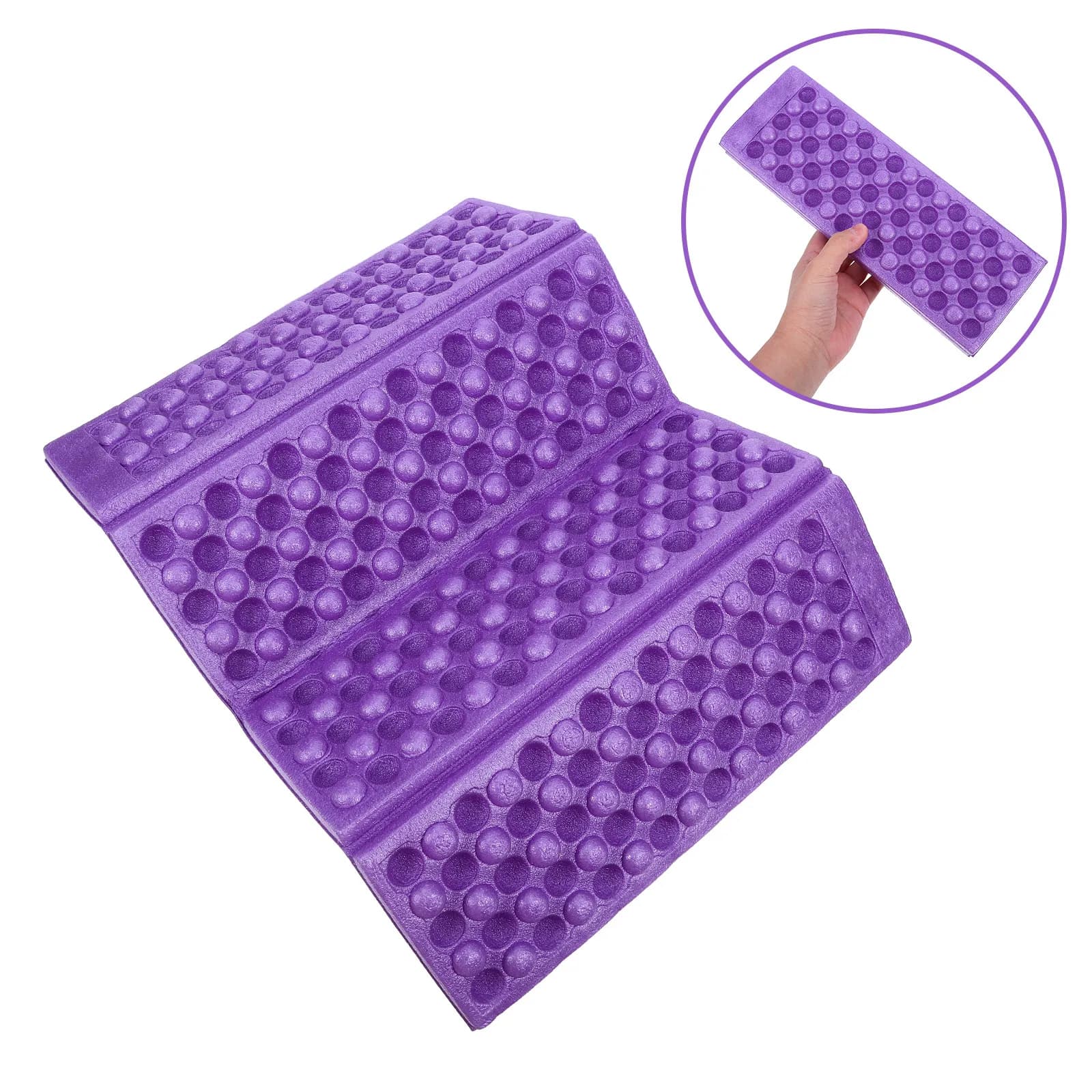Cuscino Pieghevole Impermeabile Viola per Esterni, Tappetino XPE Leggero a Doppio Lato, Cuscini Pieghevoli per Campeggio e Picnic nel Parco