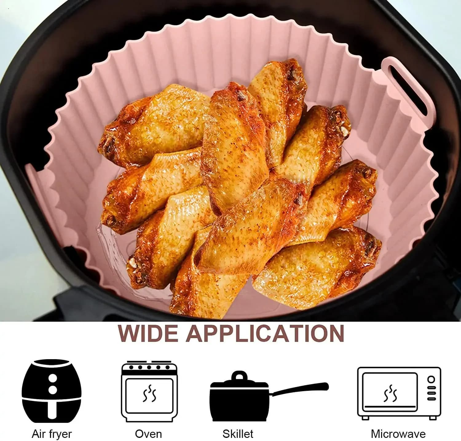 Riutilizzabile per la casa e la cucina Materiale siliconico Accessori per cucine Friggitrice ad aria Forno di carta Airfryer Tappetino di carta da forno Bakeware Bar