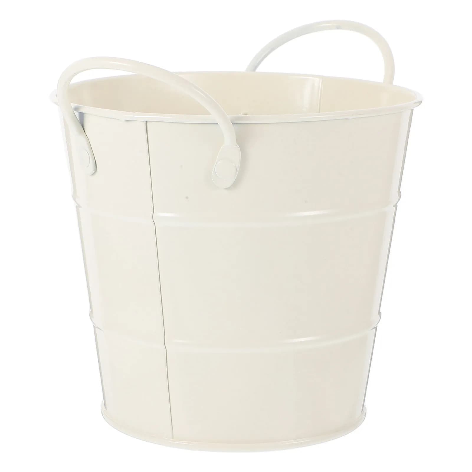 Piccolo Cestino in Metallo Zincato, Contenitore Rustico da Tavolo, Organizzatore da Scrivania, Porta Pennelli Trucco, Porta Penne, Porta Piante Succulente