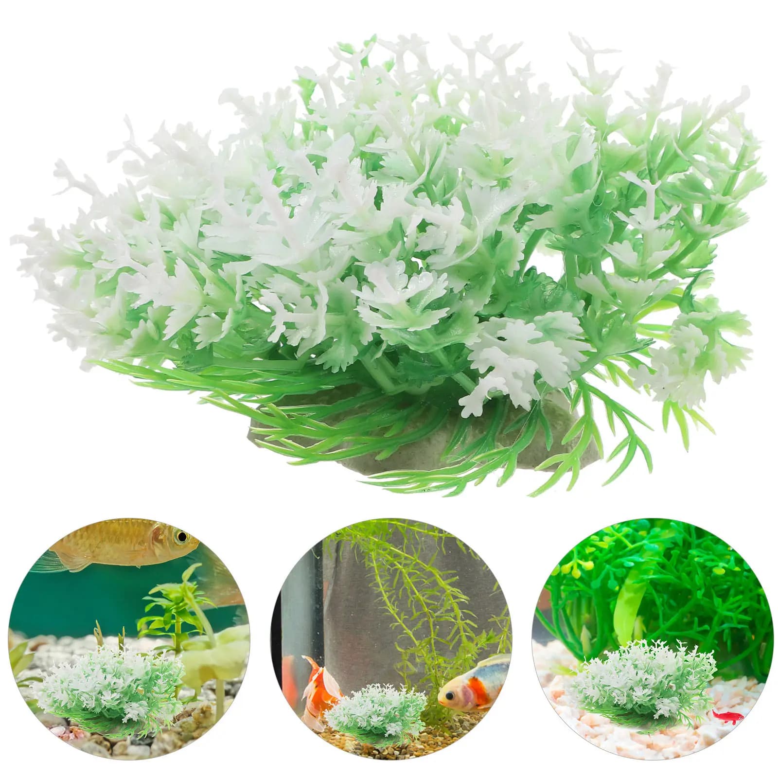 6 Pieces Artificial Plants for Aquarium, Aquatic Decorations Plastic Realistics for Betta, Red Fish, Freshwater Aquarium and Salad