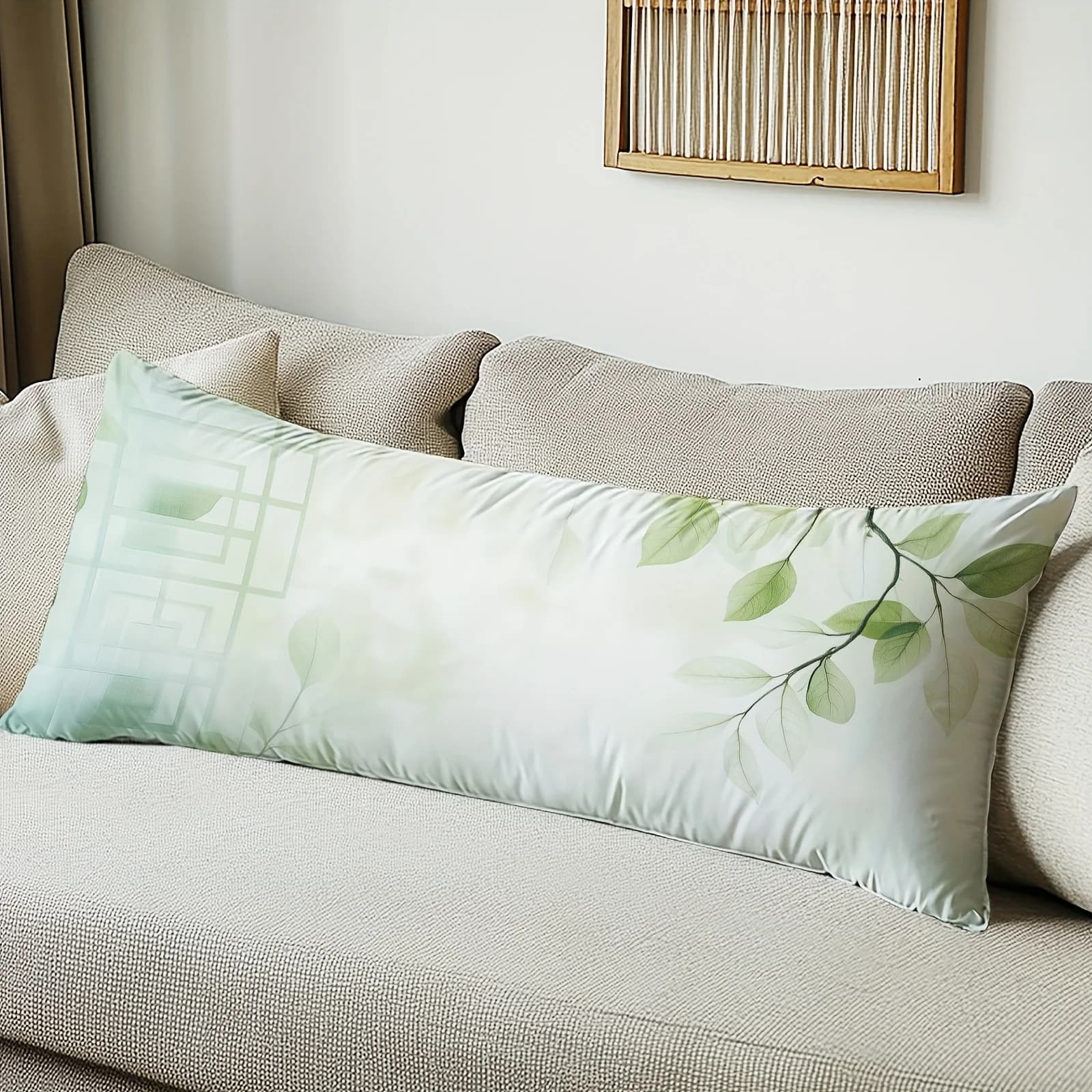 Luxury Retro Striped Body Pillow Case - King/Queen Size Bedspread & Sofa Cover, Soft Polyester-like Fabric with Hidden Zipper, B