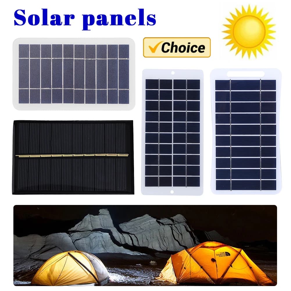 Pannello solare portatile da 2 W 5 V Caricabatteria USB Pannello di emergenza Pannello di alimentazione impermeabile per telefono per campeggio Zaino in spalla Escursionismo