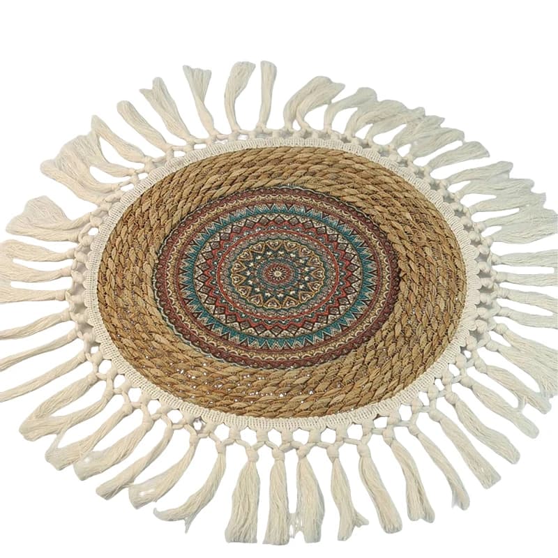 Zen Meditation Tatami Cushion Natural Straw Floor Pillow for Japanese Style Sitting or Buddhist Worship