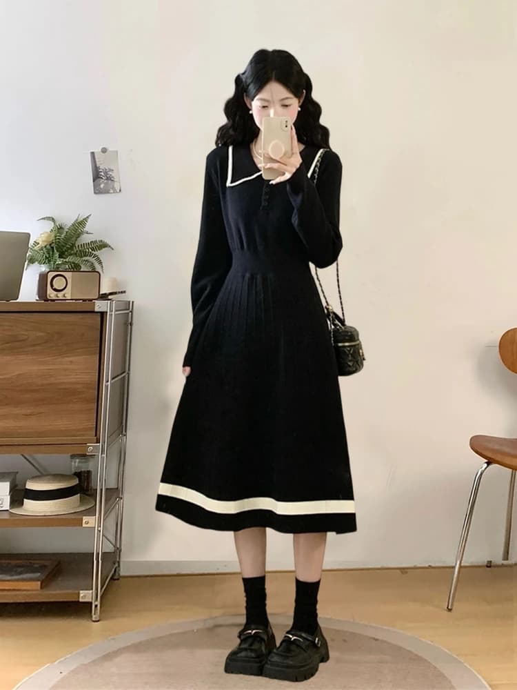 Ele lavorato a maglia lungo Sve Dr da donna taglie forti vita stretta sui fianchi nascondendo autunno inverno Faion Casual Maxi Dr