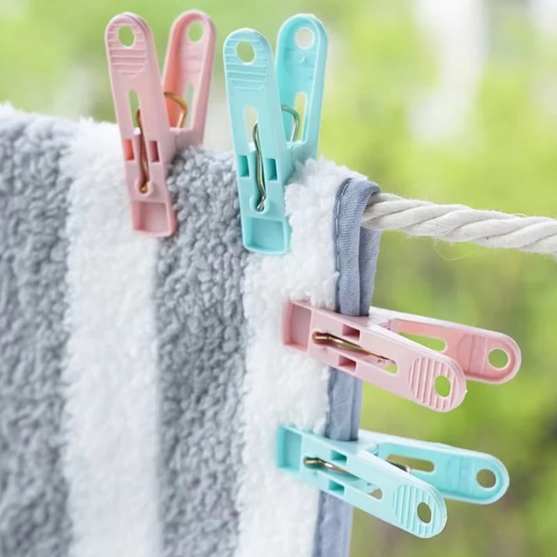 30 Pezzi Clip per Trapunte e Asciugamani, Gancio a Molla per Cesto, Clip in Plastica Antiscivolo per Asciugare Vestiti e Coperte