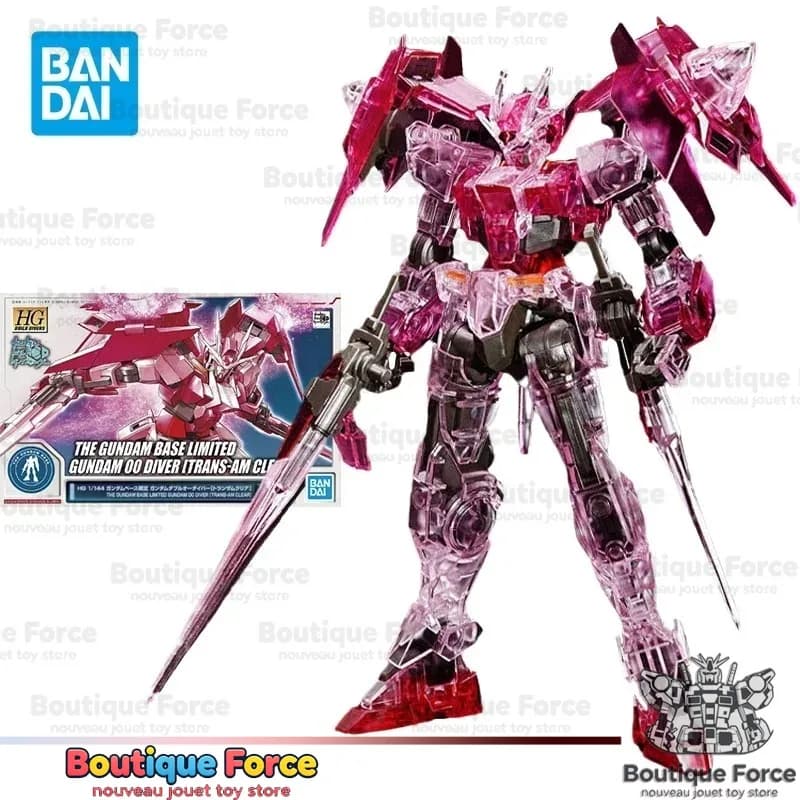 Bandai Gundam 00 Diver TRANS-AM Clear Action Figure HGBD 1/144 BASE LIMITED Modellino Anime da Collezione per Fan e Bambini