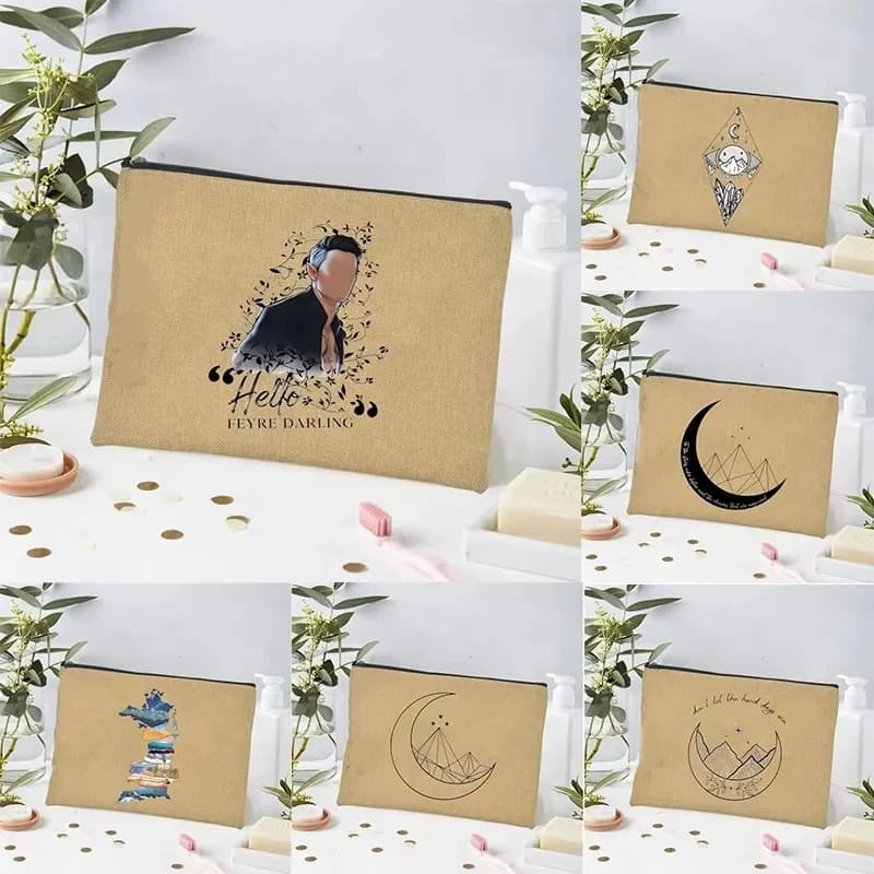 Borsa da toilette SJM Velaris Feyre's Tattoo ACOTAR Borse per il trucco relese SJM City of Starlight Borsa per l'organizzatore del trucco Il regalo per i fan