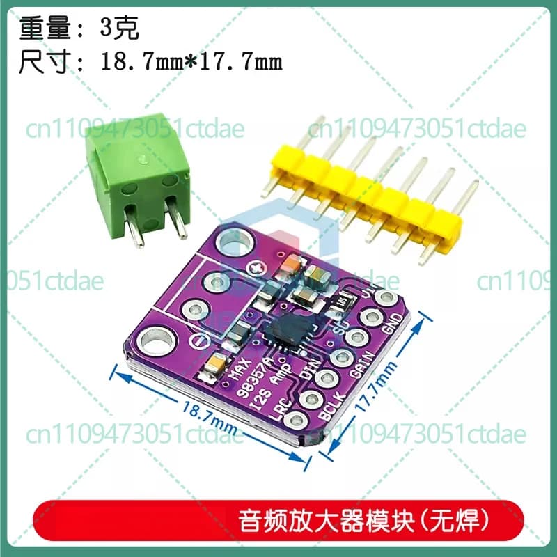 10-50 pezzi per Raspberry Pi Maxim MAX98357 Modulo amplificatore audio I2S Amplificatore in classe D senza filtro Supporto ESP32