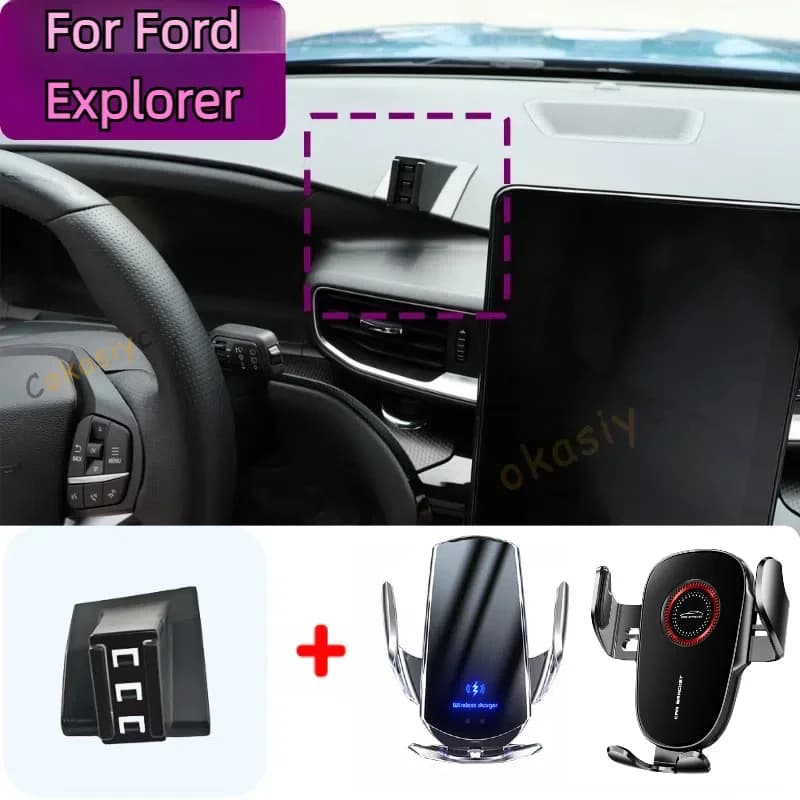 Per Ford Explorer 2020 2021 Supporto magnetico per telefono per auto Supporto magnetico Base per staffa per supporto per telefono di ricarica wireless