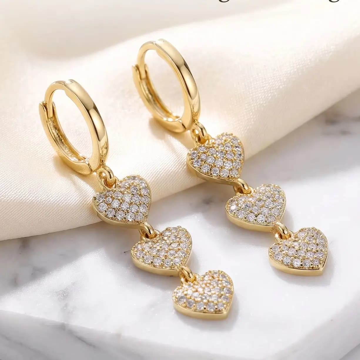925 sterling silver long heart-shaped fringed earrings, versatile with diamond pendants, women's style earrings