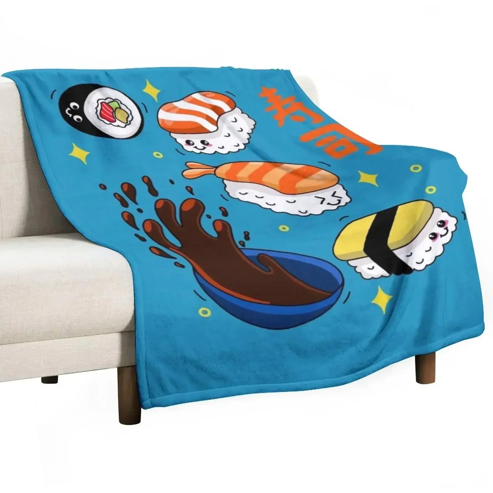 Kawaii Sushi Throw Blanket Fashion Sofas Plush funny gift Sleeping Bag Personalized Gift Bed Blankets