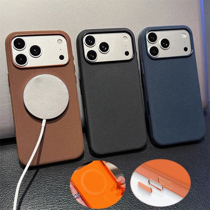 Custodia Magnetica in Tessuto Tecnico per iPhone 17 16 15 14 13 12 11 Pro Max Air Compatibile con Ricarica Wireless MagSafe - Cover Techwoven