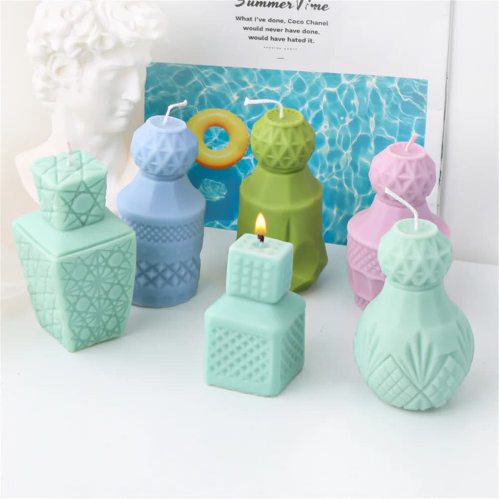 Simpatica candela a forma di zucca Stampo in silicone Profumo fatto a mano Bottiglia di vino Aromaterapia Stampo in gesso Kit di produzione di candele domestiche
