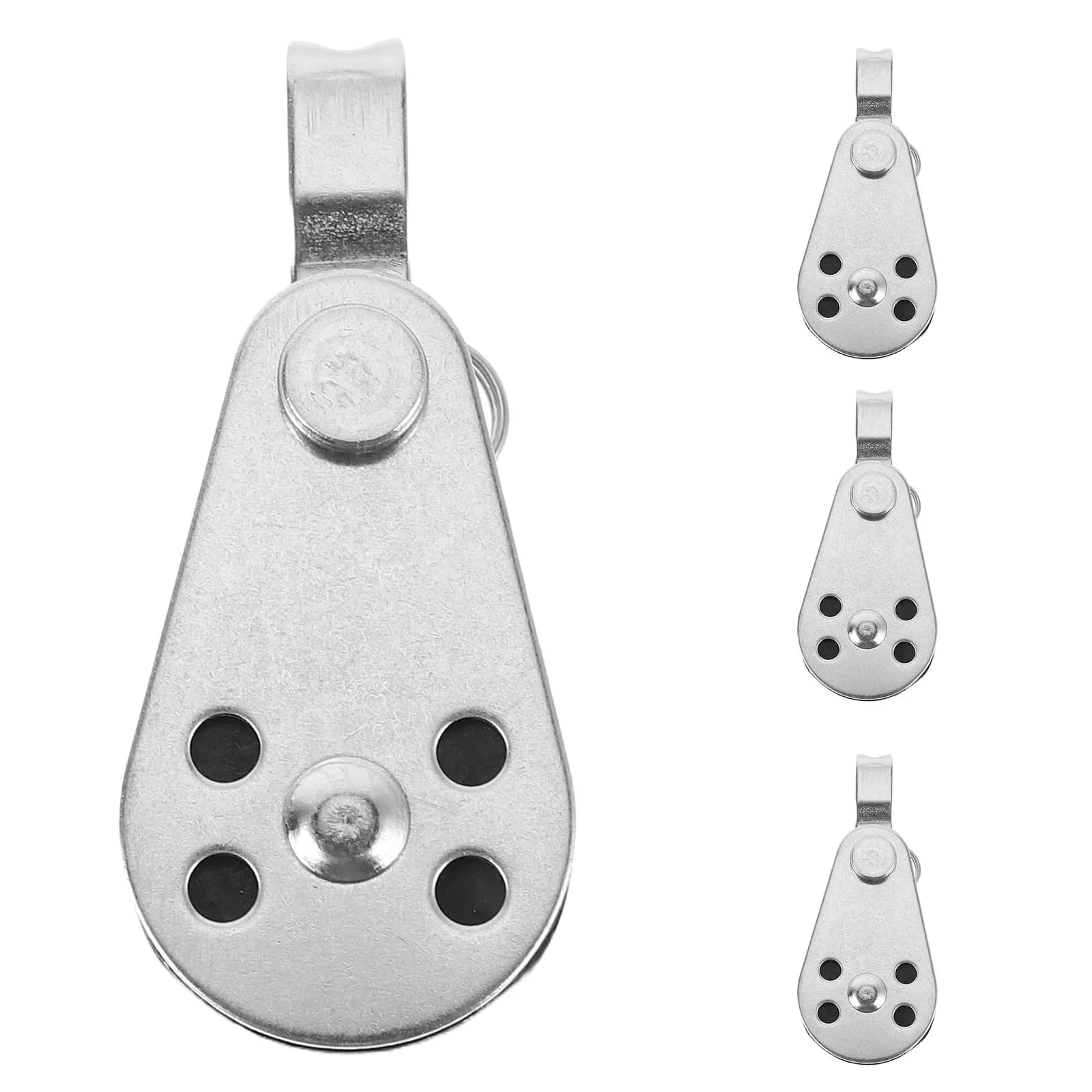 4Pcs Stainless Steel Marine Pulley Blocks Nylon Sheaves Optimized Structure Low Friction for Sailing Efficiency Rope Management