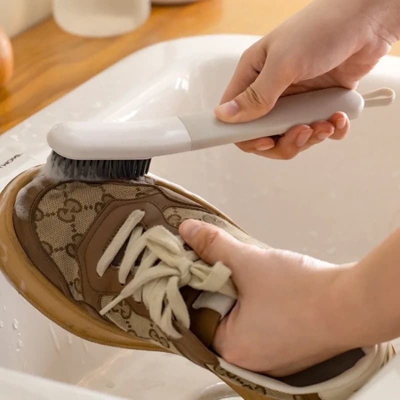 Spazzola per Pulizia Scarpe con Manico Lungo, Multifunzionale per Lavaggio Scarpe, Rimozione Polvere e Pulizia Domestica