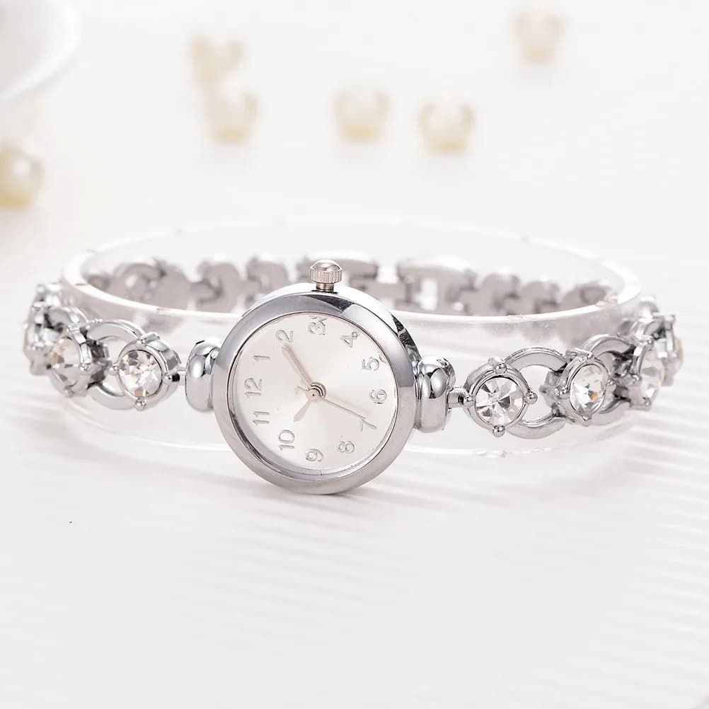 Elegant Silver Tone Women Quartz Bracelet Watch Stainless Steel Band Fashion Wristwatch Ideal Gift for Mom Wife Her Special