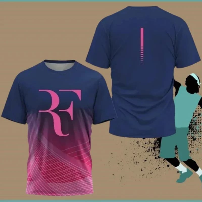 Tuta da allenamento per tennis ad asciugatura rapida per uomo e donna nuova estate Roger Federer T-shirt sportiva casual commemorativa per pensionamento