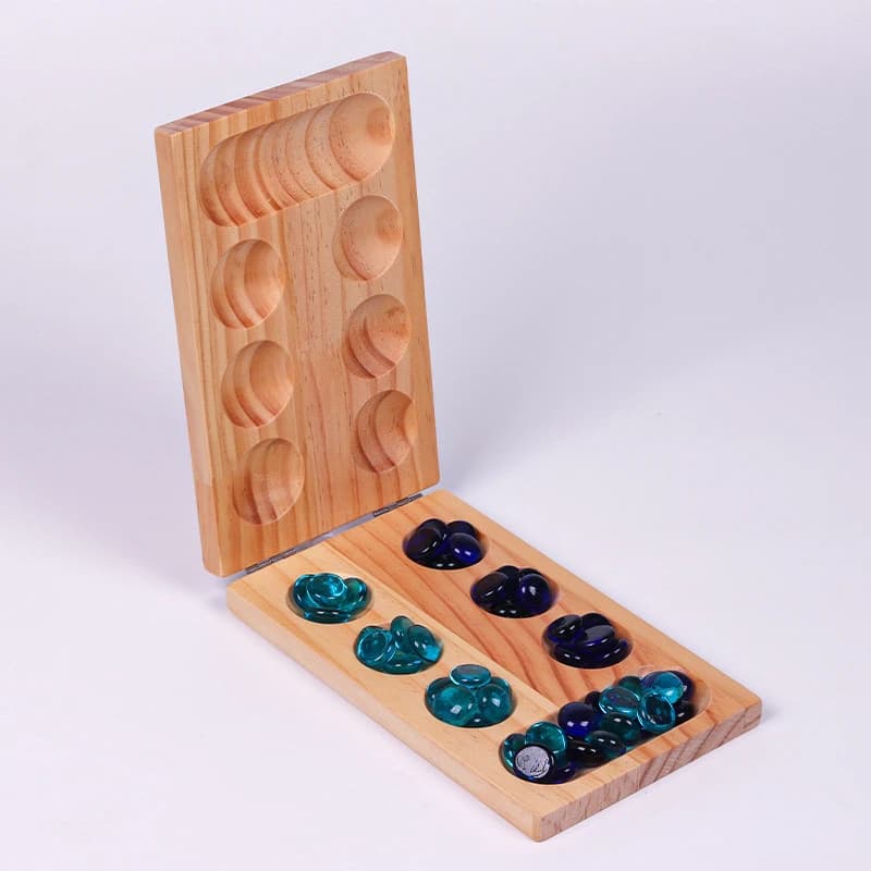 Gioco da tavolo Mancala - Divertente gioco da tavolo classico con tavola in legno per adulti e bambini