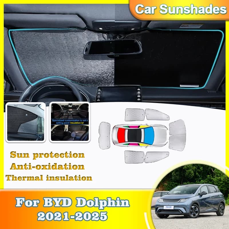 For BYD Dolphin 2021-2025 2022 2023 Auto Sunscreen Auto visor Sunscreen Window Sunscreen Solar Protection Covers Tools Accessories
