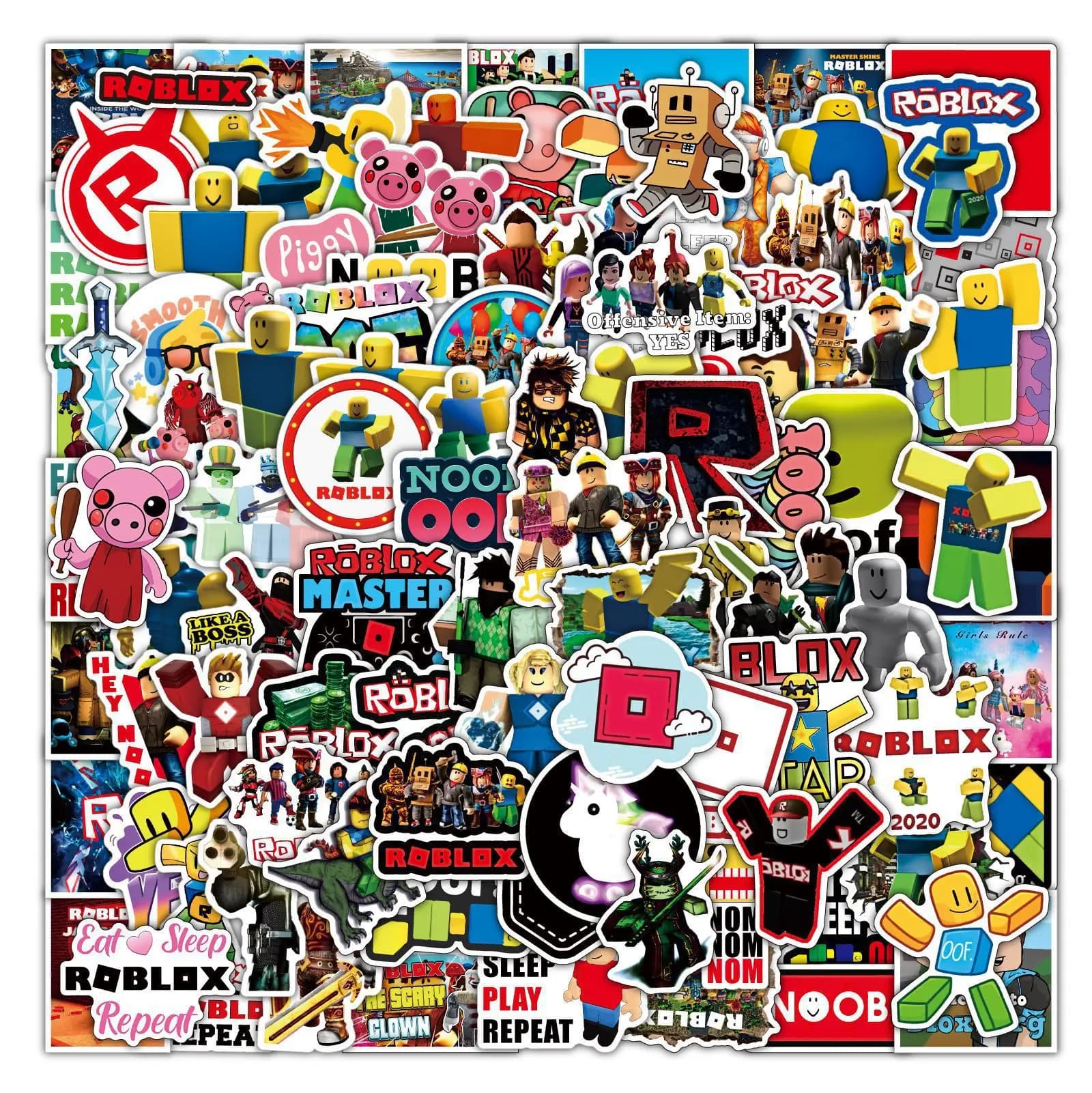 Adesivi Roblox 100 pezzi, adesivi in vinile impermeabili autoadesivi per laptop, valigie, quaderni, fan di giochi per bambini, adesivi creativi