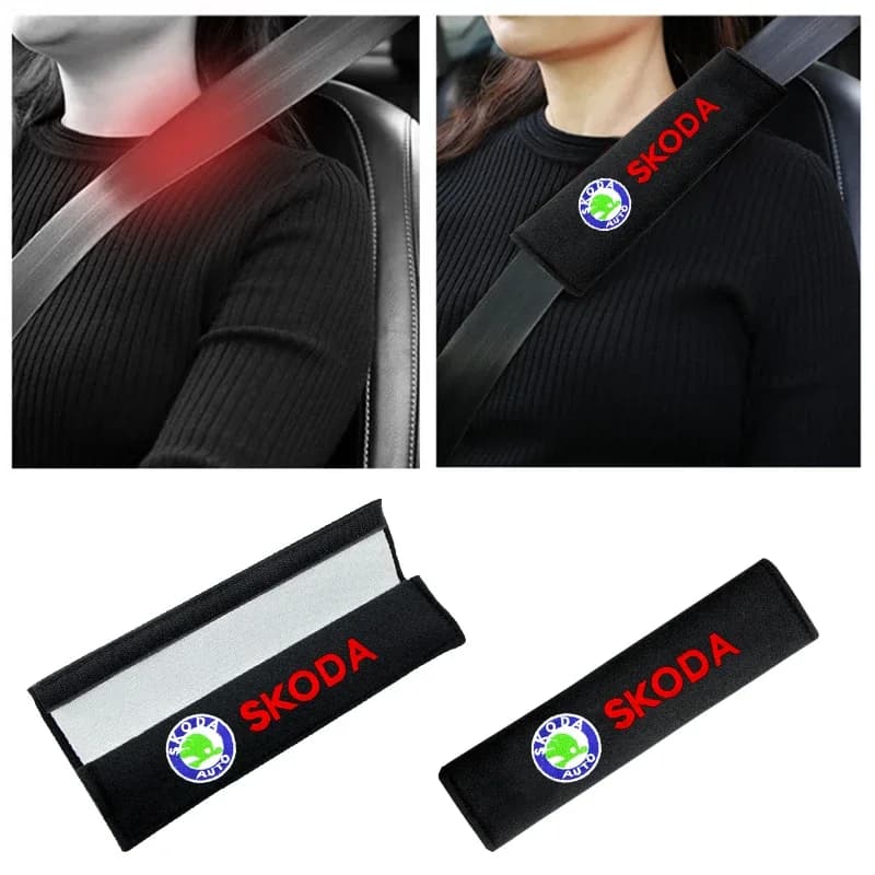Auto Distinctive Protection Cover Safety Belt for Skoda Octavia Kodiaq Fabia Rapid Superb A5 A7 2 Kamiq Karoq Safety Belt Accessories