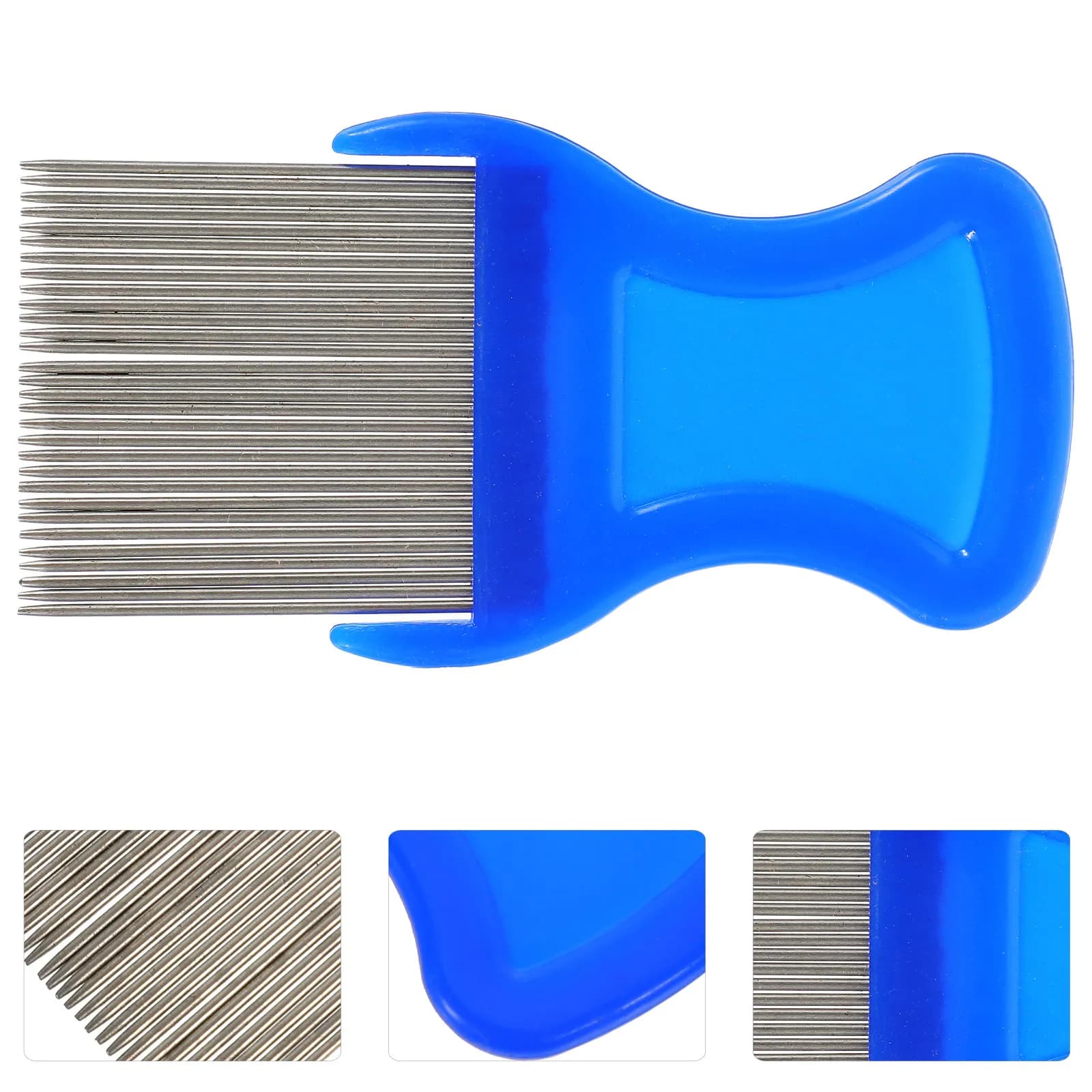 Pettine Antipulci Professionale per Animali Domestici in Acciaio Inossidabile con Denti Fini e Manico Ergonomico, Pulisce Efficacemente Uova e Sporco, Spazzola per Toelettatura Sky