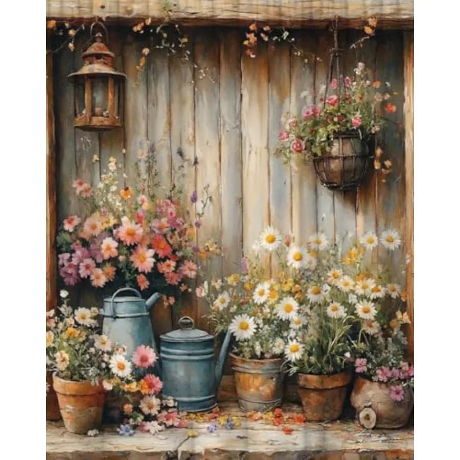 Flower Paint by Numbers Kit for Adults - Paint by Numbers for Adults Beginner, DIY Acrylic EasyPainting by Number on Canvas Hom