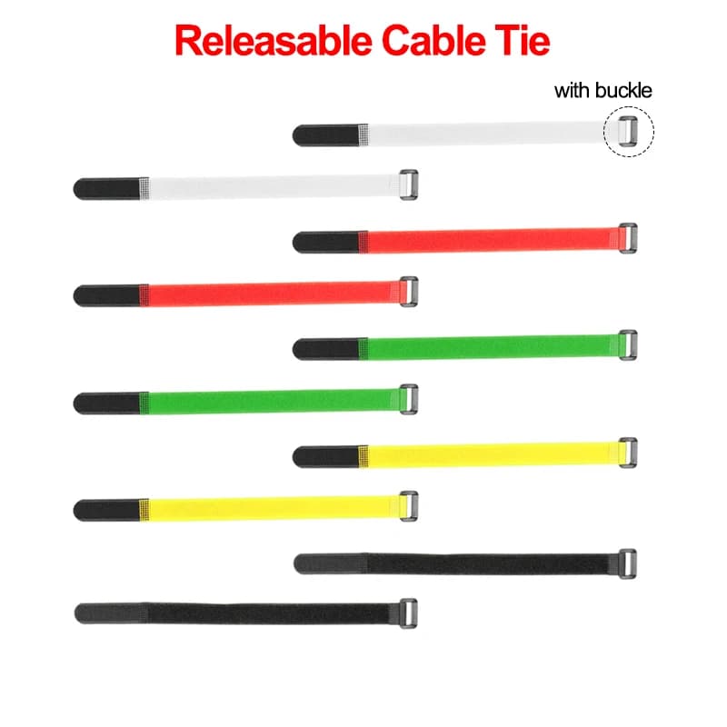 5pcs Releasable Cable Tie Reusable Nylon Zip Ties Adjustable Durable Wire Management Wrap for Home Office Cables Organizer