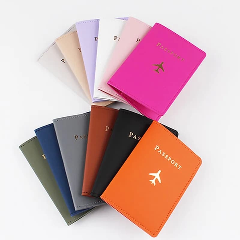 Copertina del passaporto dell'aeroplano donna uomo custodia per passaporto da viaggio in pelle Pu portafoglio per passaporto di moda borsa porta carte di credito per passaporto per ragazza