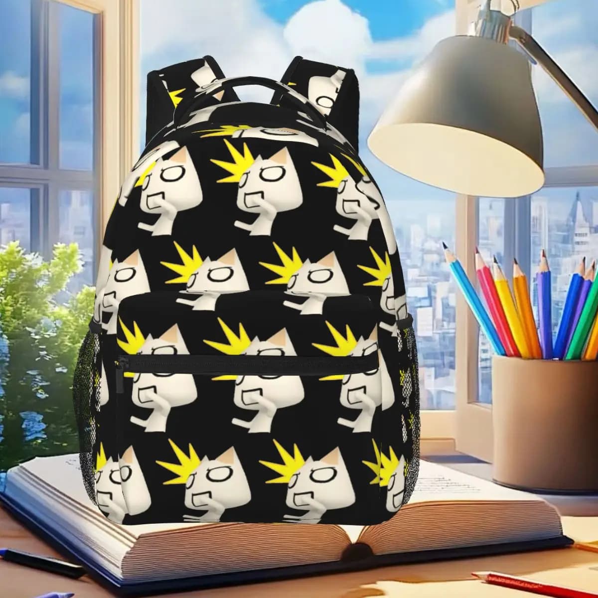 Zaino per studenti Toro Inoue Cat, con animazione a cartoni animati, per ragazzi e ragazze, borsa per libri, borsa da scuola per bambini, borse a tracolla per laptop per uomini e donne