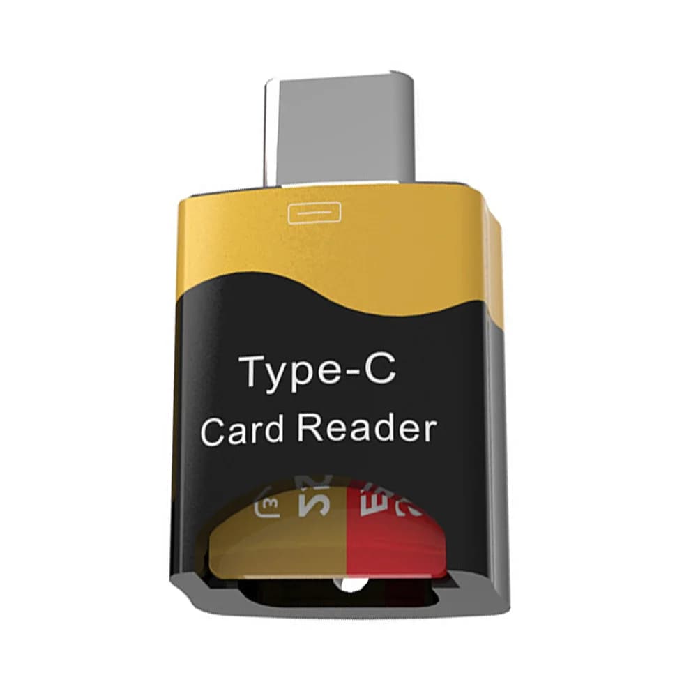 Type-C Card Reader Aluminum Alloy Mini Micro SD Card Reader Hidden Card Slot Plug and Play Flash Drive for Huawei iPad Macbook
