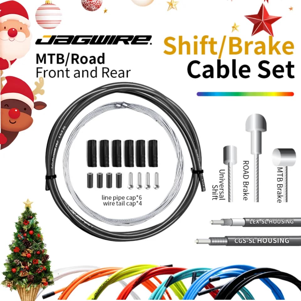 JAGWIRE Completo Universale Strada MTB Cambio/Cavo Freno 4/5mm Deragliatore Cavo Freno Set Accessori Natale Inverno Parti di ciclismo