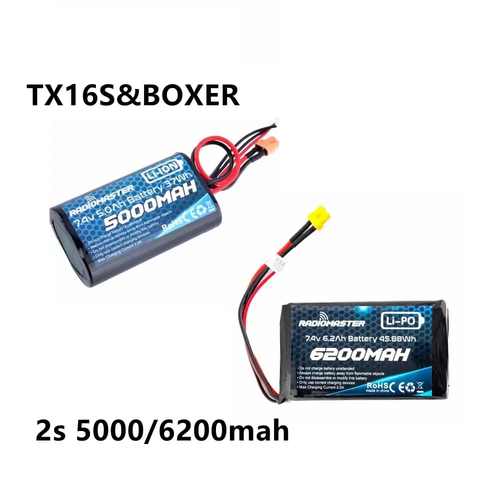RadioMaster BOXER Original Transmitter 2S 7.4V 6200mAh / 5000 Mah Lipo Battery Universal Module Batteries Remote Control