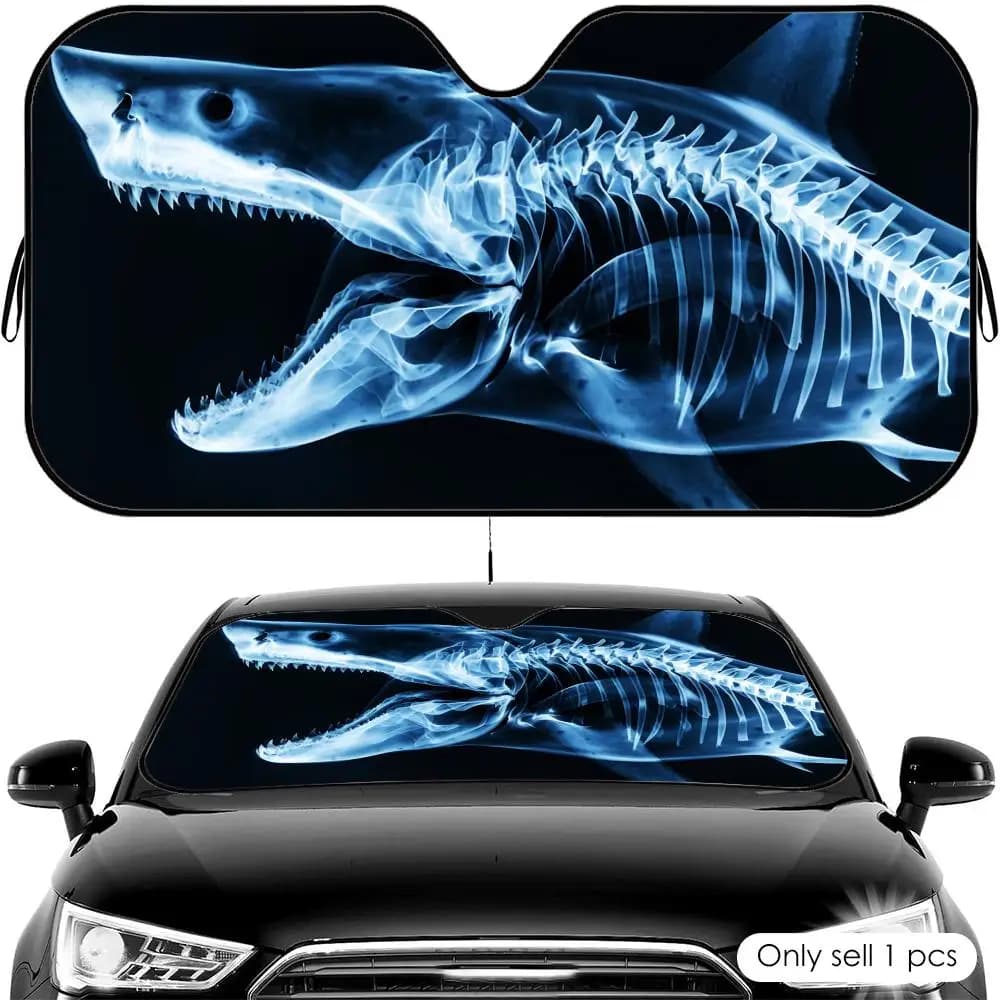 Parasole per Auto con Design a Raggi X, Protezione UV, Isolamento Termico, Copertura Universale Protettiva Solare