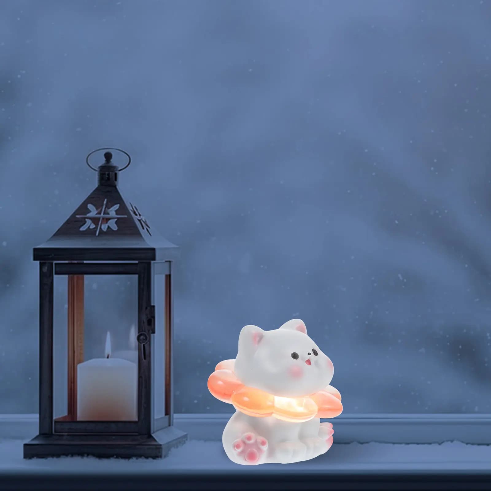 Resin Cartoon Cat Night Lamp Soft Warm LED Light for Bedroom Desk Nursery Decor Stylish Cozy Atmosphere Table Lamp Home