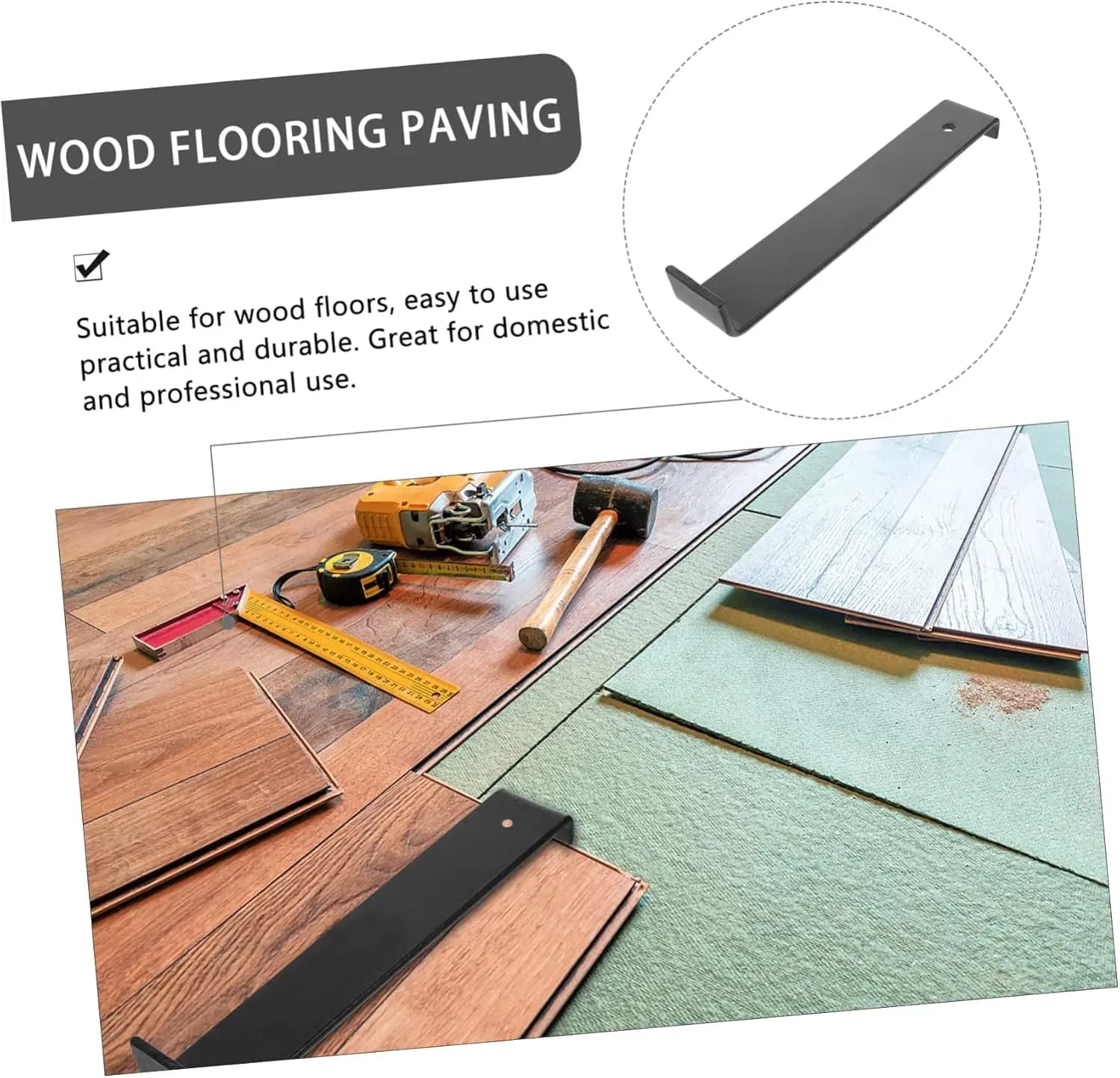 Set di Attrezzi per Pavimenti, Kit di Installazione per Pavimenti in Laminato e Legno, Distanziatore, Barra di Trazione, Blocco di Battitura per Pavimenti