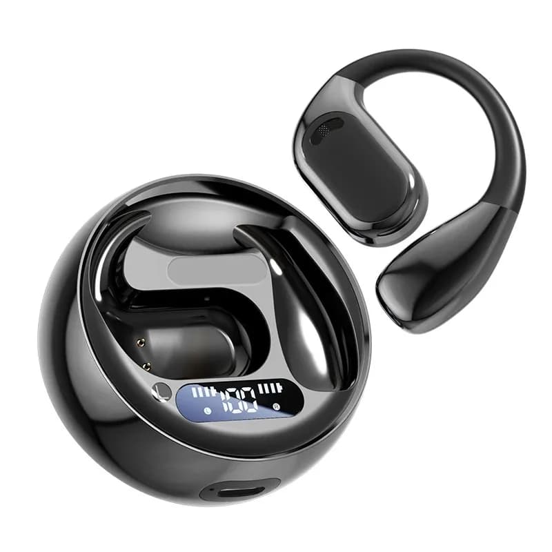 Auricolari Bluetooth wireless M76 con microfono integrato, adatti per giochi sportivi e musica, compatibili con Android e iOS.