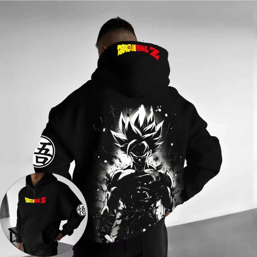 Dragon Ball Felpa con cappuccio da uomo Goku Kakarot Anime Primavera e autunno Ragazzi Manica lunga per bambini Abbigliamento genitore-figlioInverno