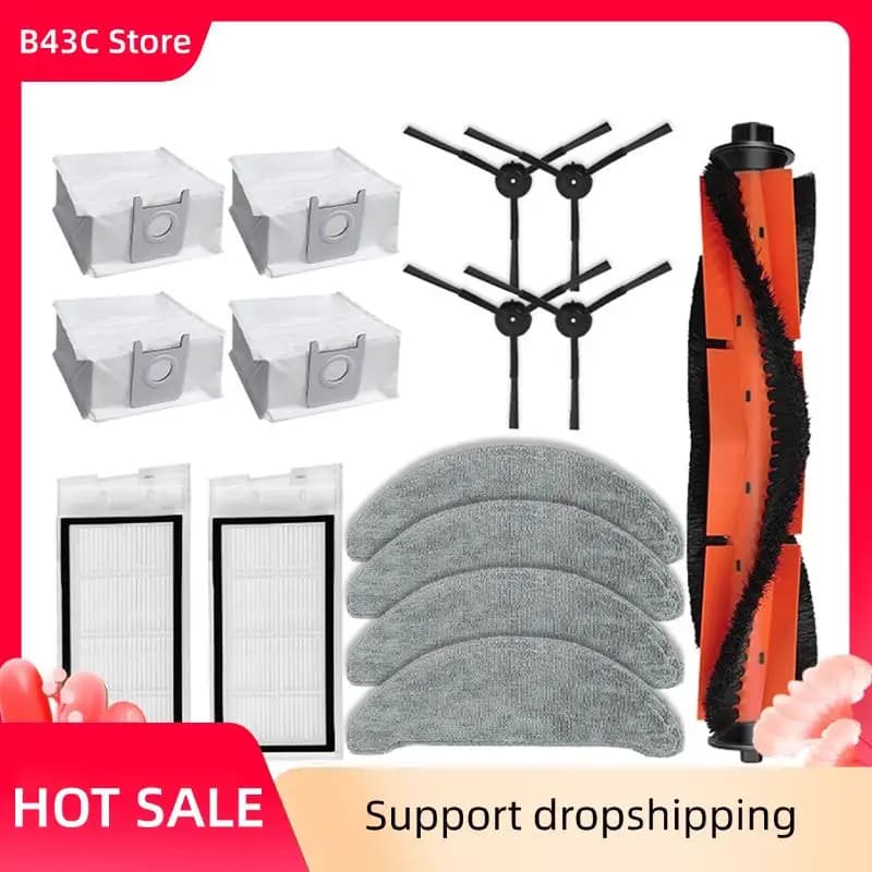 B43C Robot Aspirapolvere Pezzi di Ricambio Accessori Per Roidmi Eve Plus SDJ01RM-Spazzola Laterale Principale Filtro Hepa Mop Straccio Sacchetto di Polvere di Stoffa
