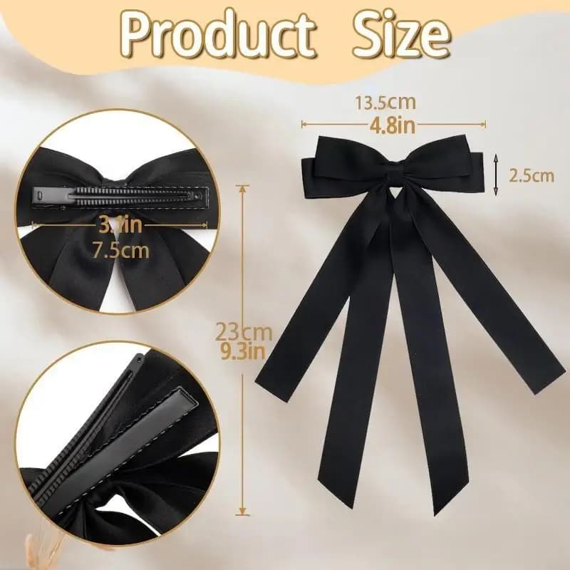 Fermaglio per capelli con fiocco in tessuto alla moda per donne e ragazze, accessori per capelli con fiocco a tinta unita
