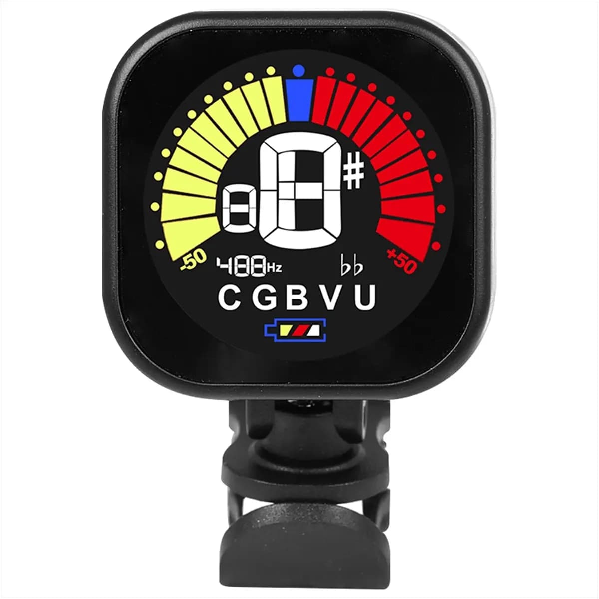 Clip-on per chitarra, ukulele, violino, accordatura rapida e precisa con display super luminoso [AA74-AAA]