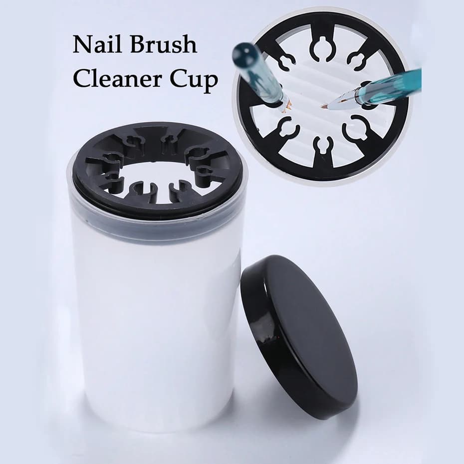 Detergent for Nail Art Brushes Cleansing Cup for Diving Brushes Cleaning Bottle for Cleaning Nail Brushes Cleaning Cup for cleaning with slots for beauty salons and home