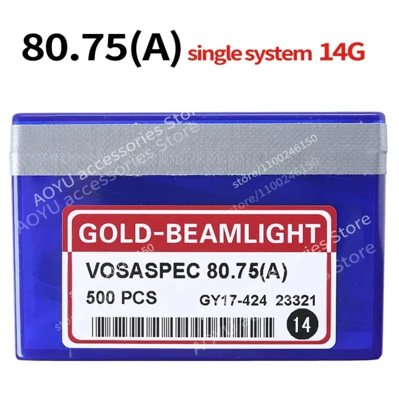 500 pezzi GOLD-BEAMLIGHT VOSASPEC 80.75(A) 14G piccoli aghi a gancio per macchine per maglieria piatte computerizzate cinesi