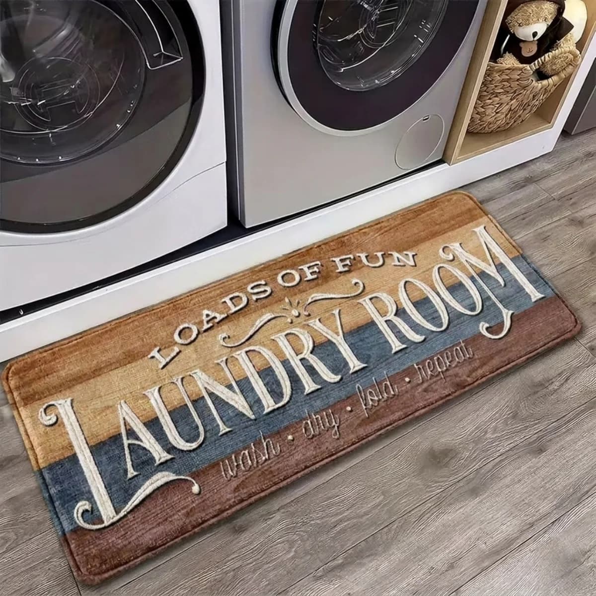 Square Kitchen Rug Plush Flannel Floor Mat Cozy Fluffy Water Absorbent Carpet for Bathroom Toilet
